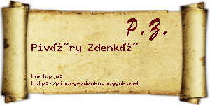 Piváry Zdenkó névjegykártya